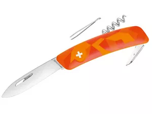 CUCHILLO PLEGABLE DE BOLSILLO SUIZO SWIZA C01 LUCEO CAMUFLAJE NARANJA SUIZA / PINZA DE SACACORCHOS SUAVE - Imagen 1 de 2