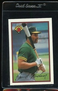 1989 BOWMAN TIFFANY #200 DAVE HENDERSON OAKLAND ATHLETICS 