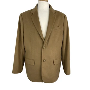 LL Bean Men's Tan Wool & Cashmere Blazer Jacket Sport Coat 46R - Picture 1 of 12