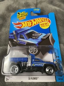2014 Hot Wheels #50 HW City-HW Rescue SO PLOWED Blue/Black w/Chrome ORUT5 Spokes - Picture 1 of 3
