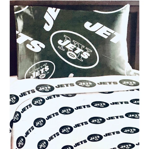 NEW NFL New York Jets 3 PC Bed Twin Sheet Set with One Pillow Case Cover Cover