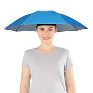 Sombrero Paraguas Road Bull Unisex 27" Manos Libres Protección UV Azul Lago - Imagen 1 de 8