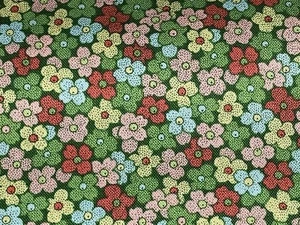 Fabric Flowers Sunflowers Mini on Dark Green Cotton by the 1/4 yard FB123 - Picture 1 of 5
