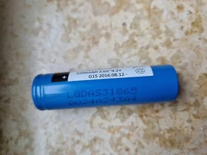 LG Li-Ion Cylindrical 2200 mAH Batterie mit Lötfahne gebraucht 1 Stück - Bild 1 von 8