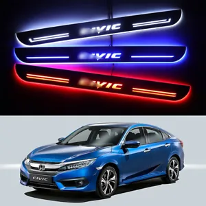 LED Door Sill Light Car Scuff Plate DC 12V Fit For Honda CIVIC X 2016-2021 - Picture 1 of 8