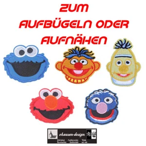 Sesamstraßen Aufnäher Aufbügler Badges Patches Ernie Bert Grobi Elmo Krümelmonst - Bild 1 von 7