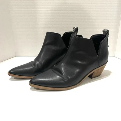 Botas al tobillo Nine West para mujer negras de imitación de cuero tacón alto punta serpiente 8,5 Foto 1 de 4