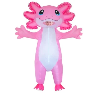 Inflatable Adult Axolotl Costume - Halloween Blow Up Pink Axolotl for Women M... - Picture 1 of 6