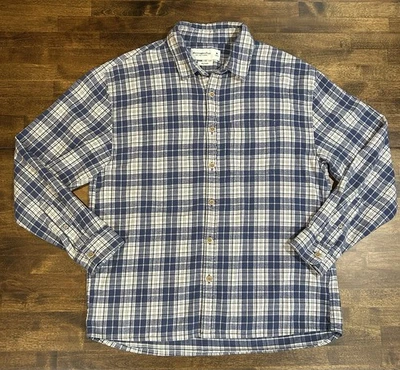Abercrombie Fitch Men’s Flannel Shirt Size M Soft A&F Relaxed Fit Blue Navy  - Image 1 of 3