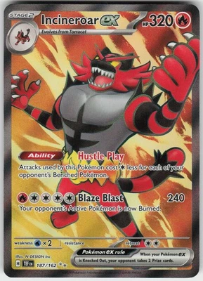 Incineroar ex - 187/162 Ultra Rare Holo SV05: Temporal Forces NM - Image 1 of 2