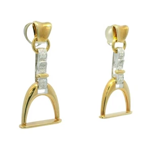 Roberto Coin Natural Diamond 18-Karat Horse Bit Stirrup Earrings In Stock - Picture 1 of 9