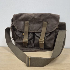 Barbour Thornproof Tarras Wax Cotton Brown Satchel Messenger Biker Utility Bag - Picture 1 of 10