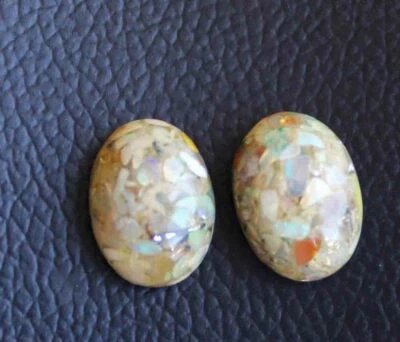 16.50 Ct Natural Ethiopian Welo Fire Opal Oval Pair Cabochon Loose Gemstone - Image 1 of 2