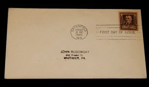 Vintage Cover,UNITED STATES FDC,1940, GREENFIELD, IN, James Whitcomb Riley, Poet - Picture 1 of 3