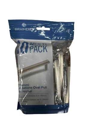 Brainerd 3-in Center to Center Satin Nickel Oval Bar Drawer Pulls (10 PACK) - Image 1 of 2