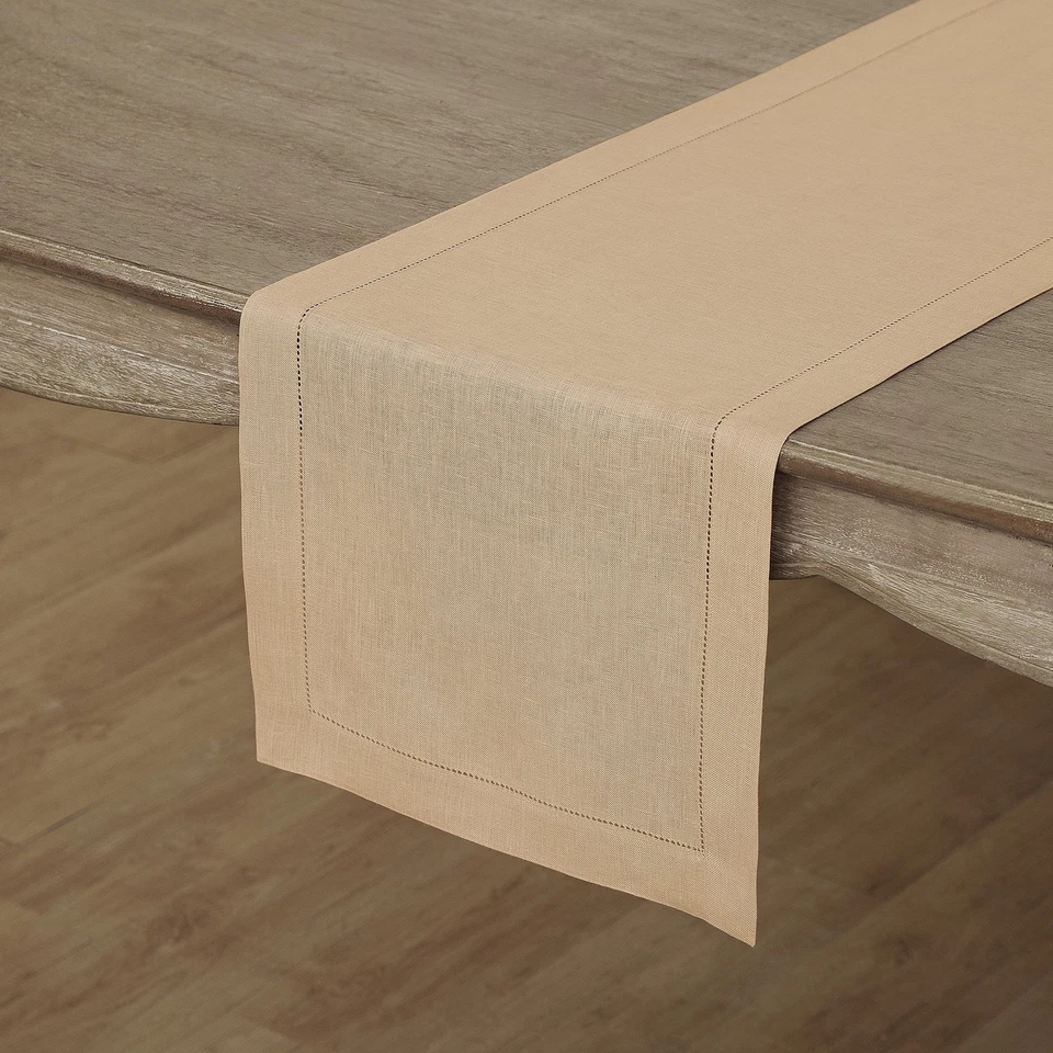 Corredor de mesa Solino Home 100 % lino puro liso para otoño, dobladillo clásico nuevo Foto 1 de 1