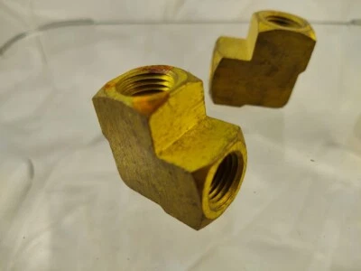 1/4" NPT Brass Barstock 90 Elbow Pipe Fitting Extruded Female - Steampunk - Image 1 of 3