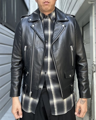 SAINT LAURENT (YSL) Giacca in pelle di agnello da moto Saint Laurent L01 usata delicatamente taglia 52 2018