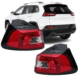 2pcs Left&Right Outer Tail Light Rear Lamp Brake LED For Jeep Cherokee 2014-2018 - Picture 1 of 10
