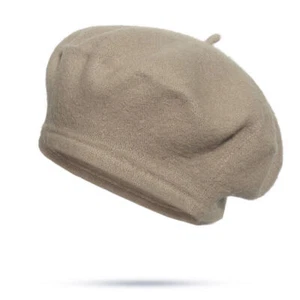 New Warm French Style Lightweight Casual Classic Beanie Solid Color Wool Beret - Picture 1 of 15