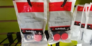 RadioShack 274-0433 Round Red Insert Ctrl Knob 1-5/32 by 21/32  1 Pack (2 knobs) - Picture 1 of 2