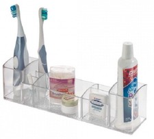 Interdesign MULTI LEVEL BATHROOM ORGANISER 30.5x7.5x8.5cm 5-Compartments CLEAR
