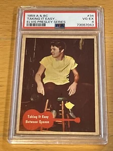 1959 A & BC Elvis Presley #34 PSA 4 1956 Topps Bubbles UK Version SELTEN - Bild 1 von 2