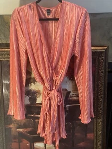 Shein Bae Damen Strampler Rüschen Plissee übertriebene Ärmel rosa champagner Gr. L - Bild 1 von 19