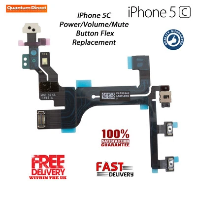 全新 iPhone 5C 替换电源/锁定按钮/开关音频控制柔性电缆 — 第 1/2 张图片