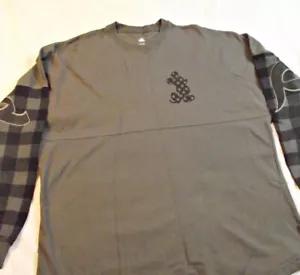 Disneyland Resort Spirit Jersey Gray Check Pattern Mickey Mens Adult Large - Picture 1 of 6