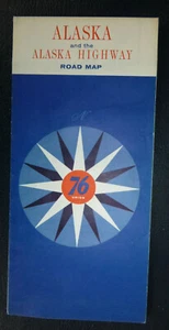 1961 Alaska road map Union 76 oil  gas Highway routes  - Picture 1 of 4