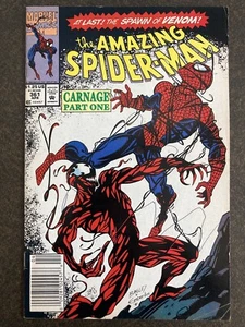 AMAZING SPIDER-MAN 361 1ST CARNAGE NEWSSTAND VARIANT 1992 BAGLEY VENOM MCU MOVIE - Picture 1 of 12