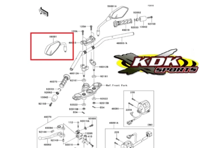 ESPEJO IZQUIERDO KAWASAKI ER-6N / NINJA 56001-0125 Foto 1 de 3