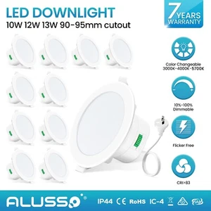 90mm LED Downlight Kit 10W/12W/13W Tri-Color Dimmble Recessed Day Light IP44 SAA - Picture 1 of 21