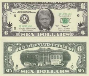 Fantasie Biljet billet - Bill Clinton Slick Willie / dollar 6 (A119) - Bild 1 von 1