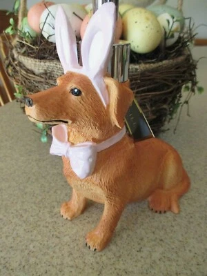 Perro de Pascua con orejas de conejo cocina baño jabón loción bomba dispensador, 8"  Foto 1 de 3