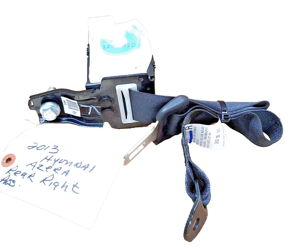 Cinturón de seguridad trasero derecho Hyundai Azera 2012-2015 negro OEM 89820-3V500 origen de fábrica Foto 1 de 4