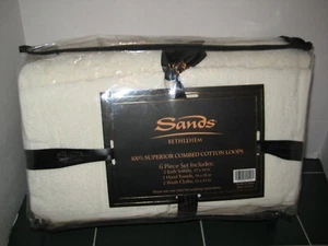 Sands Exclusive 6 Piece 100% Cotton Ivory Towel Set Bath Hand Wash NEW - Picture 1 of 1