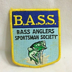Vintage NOS B.A.S.S. Bass Anglers Sportsman Society Fishing Patch 4 x 3 1/4" - Picture 1 of 4
