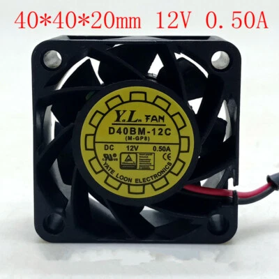 Y.L.FAN D40BM-12C 4cm 4020 12V 0.50A double ball high speed chassis power fan - Image 1 of 4
