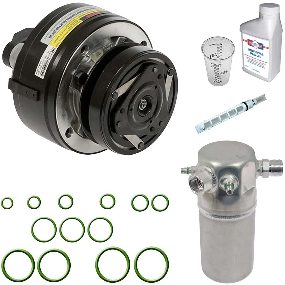 Omega AC Compressor w/ A/C Repair Kit For Buick Electra Pontiac Parisienne - Image 1 of 1