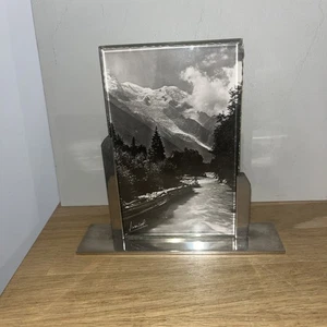 Petit Porte Photo Cadre Photo Sous Verres Biseautés Style Art Déco - Picture 1 of 9