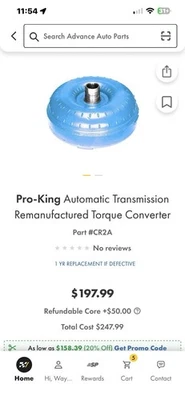 自动变速器扭矩转换器-气体、碳水化合物、天然,36RH 高级 CR22 — 第 1/2 张图片