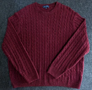 Crown and Ivy Zopfmuster Pullover Herren Gr. 2XL XXL weinrot Tweed Urlaub Fischer - Bild 1 von 9