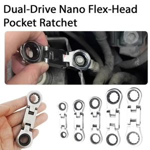 5-piece Mini Double Adjustable Ratchet Wrench Set Ratchet Wrench - Picture 1 of 14