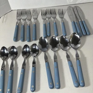 Washington Forge Mardi Gras WF, Light Blue Flatware Korea, 20 pieces Service 4 - Picture 1 of 9
