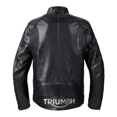 Chaqueta deportiva retro Triumph Braddan para carreras de aire chaqueta de motociclista de cuero real Foto 1 de 4