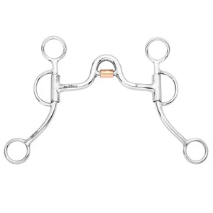 JK BAR H EQUINE Western Argentine Shank Bit with Low Port & Copper Roller - Picture 1 of 1