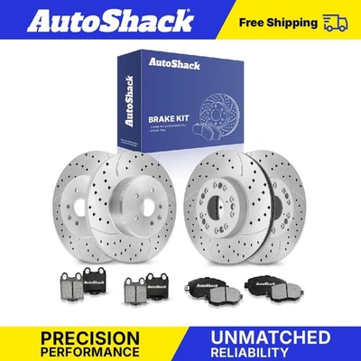 Front Rear Drilled Slotted Brake Rotors Ceramic Pads for Lexus SC430 GS300 Foto 1 de 4