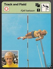 KJELL ISAKSSON Sweden Pole Vault Track & Field 1979 SPORTSCASTER CARD #64-21